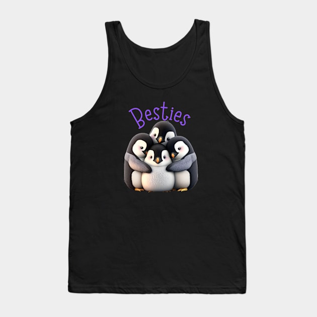 Cute Best Friend Penguins Tank Top by Lazy Essentials